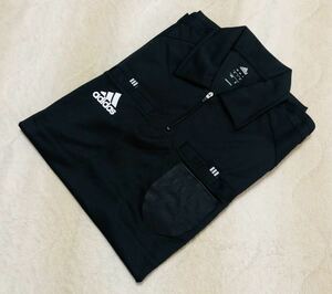 *adidas* Adidas short sleeves re free shirt M black series half Zip polo-shirt re freeware referee soccer X47557