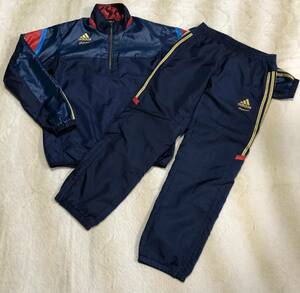 *adidas Professional* Adidas Professional window top and bottom jacket pants M navy blue series reverse side mesh windbreaker S06759