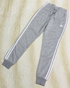 ☆adidas☆アディダス レディース スウェット パンツ L グレー系 裾リブ トレーニング フィットネス GM8735