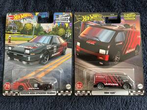 ホットウィール Hot Wheels ブールバード ADVAN トヨタ AE86 スプリンター トレノ MBK VAN 2台セット