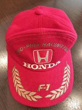 【中古美品】 F-1 チームキャップ ホンダ HONDA オリジナル キャップ/帽子１個 レース ビンテージ 80年代 当時物 赤 格安 保管品在庫のみ_画像1