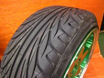 【Y4】ドリ車など☆ミツル 326Power ヤバKING 1ピース グリーン 18インチ 9.5J +35 PCD114.3 5H KENDA KAISER KR20 225/40R18(新品タイヤ)_画像9