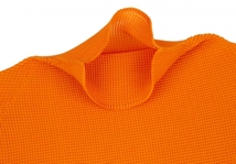 イッセイミヤケISSEY MIYAKE PLEATS (T.) ストレッチプリーツハイネックTシャツ オレンジ3_画像5