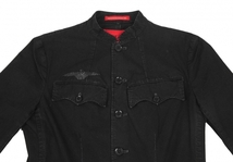 ワイズ レッドレーベルY's red Label コットンポイント刺繍スタンドカラージャケット 黒M位_画像3