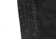 イッセイミヤケ ハートISSEY MIYAKE HaaT サイド刺繍デザインストレッチスラックスパンツ 黒2_画像7