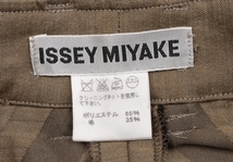 イッセイミヤケISSEY MIYAKE ウールポリクロス織りデザインテーパードパンツ 茶2_画像10