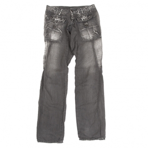  Mali te franc sowa Jill bo- cotton linen front flap pocket pants charcoal S