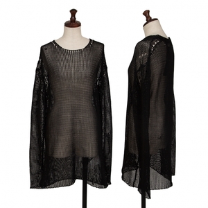  new goods! Junya Watanabe JUNYA WATANABE poly- mesh knitted black M rank 
