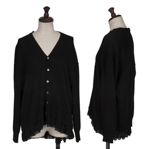  Sunao Kuwahara sunao kuwahara wool hem dot chu-ru switch knitted cardigan black M