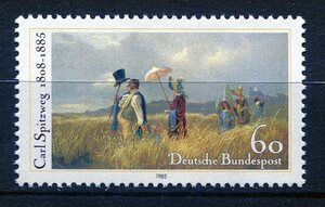 Art hand Auction 732◇West Germany 1985 Painting: Sunday Walk/Schwitzweter 1 type complete NH, antique, collection, stamp, Postcard, Europe