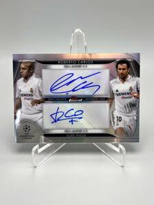 2023 Topps Finest UCL & UEL カルロス Roberto Carlos / フィーゴ Luis Figo Dual 直筆サインカード Auto