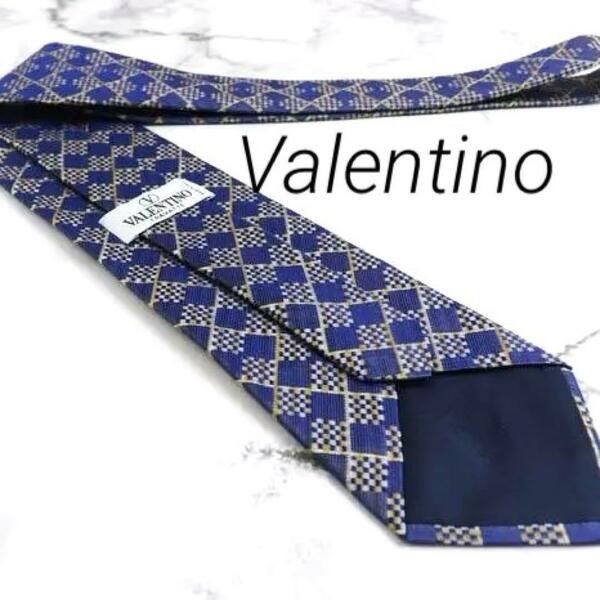 Valentinoヴァレンチノブランドネクタイ イタリア製 メンズ ブルー