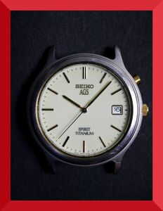 Seiko Seiko Spirit Spirit Ags 3 Отверстие Дата Титан 5M22-7B50 Мужские мужские часы X207