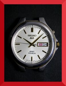 Seiko Seiko Spirit Spirit AGS 3 отверстия День День День Титан 5M23-6A50 Мужские часы мужского