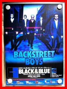 バックストリートボーイズ(Backstreet Boys)/ブラック＆ブルー【未使用品】B2告知ポスター(非売品)シワあり★送料＆筒代無料★