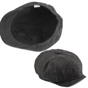 キャスケット 55-60 ツイード メンズ ハンチング ベレー帽 帽子 ブラウン の画像5