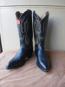 [ unused goods ] Tony Lama Tony Lama men's western boots USA made 8 1/2 E black group Vintage tag attaching kau Boy [C0301]