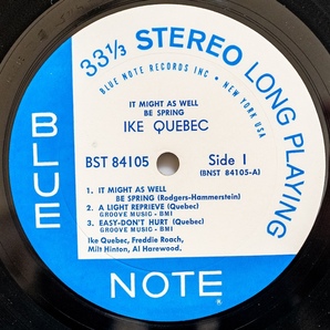 US完オリ盤 BLUE NOTE ST-84105 Ike Quebec / It Might As Well Be Spring ステレオ / 耳 / VAN GELDER刻印 / STEREO刻印 / 再生音良好の画像4