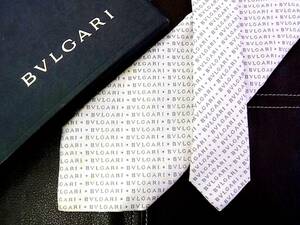 ●5-0378●在庫処分SALE●【BVLGARI】ブルガリ 【人気の総ロゴ柄】「最高級セッテピエゲ」 ネクタイ