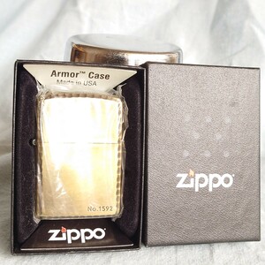 1111円～ ZIPPO Armor 美品 ブラス アーマーセンターマーク サイドカープ LIMITED №1592 昇り鯉 アンティークブラス 箱有り ジッポー USA