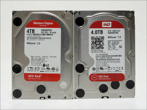 WD 3.5インチHDD WD40EFRX 4TB SATA 2台セット【B】#12121