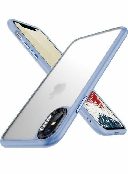 ONES 艶消し半透明マット iPhone Xs/X ケース 米軍MIL規格 超耐衝撃 ブルー 