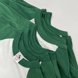 13枚 AUGUSTA SPORTSWEAR ラグラン Tシャツ M 七分 ホワイト グリーン オーガスタ 薄手 無地 まとめ売り アメリカ輸入 未使用 #noca0316-FL