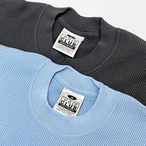 2色セット PRO CLUB サーマル 長袖 Tシャツ M チャコール ブルー プロクラブ HEAVY WEIGHT 無地 ロンT まとめ売り US輸入 未使用 #noca0325