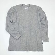 2色セット PRO CLUB サーマル 長袖 Tシャツ L グレー ベージュ プロクラブ HEAVY WEIGHT 無地 ロンT まとめ売り US輸入 未使用 noca0327-FS_画像2