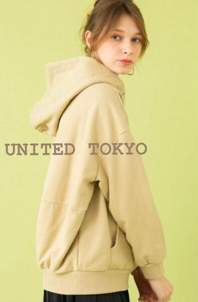 UNITED TOKYO ルーセント裏毛パーカー　ベージュ