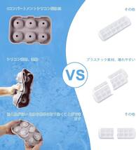 製氷皿 製氷 AUDASO 食品級シリコン製 蓋付き 氷作る容器 アイスキューブ 製氷器 大きい氷 アイストレー ウイスキー シリ_画像4