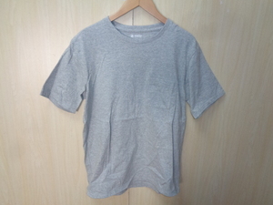 149◆未使用品 nano universe Anti Soaked クルーネック ポケットTシャツ◆ナノユニバース L グレー ポケT 半袖 カットソー ゆうパケット6C