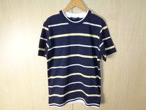 447◆新品 NANO UNIVERSE フェイクレイヤーボーダーTシャツ◆ナノ・ユニバース サイズS 紫/白・黄 ボーダー 672-9124091 ゆうパケット 6C_画像1