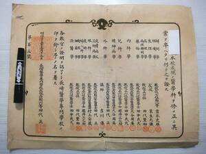 明治35年 長崎医学専門学校 医学科 卒業証書 証明書