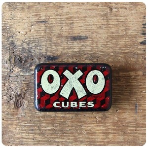 イギリス アンティーク オクソ缶 TIN ティン ブリキ インテリア雑貨「OXO Cubes」P-247