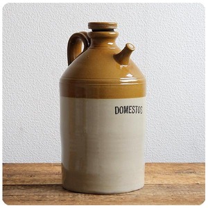 イギリス アンティーク 陶器ボトル domestos 容器 インテリア雑貨「フラワーベースにも」P-291