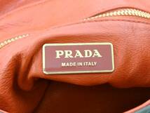 【USED品】PRADA プラダ 本革レザー チェーンショルダーバッグ/タッセル付き/約21×32.5×4cm/ブラウン/01YZ032502-6_画像9