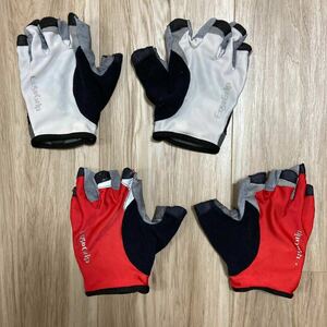  free shipping * L go grip S men's gloves half finger glove 2 point set Ergo Grip slipping cease pad used good quality goods summarize n82 white / red 