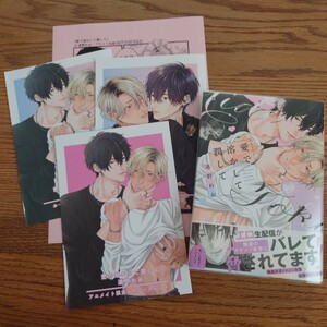 2店舗特典付!!極美品☆愛で溶かして潤して/逢野れお/BL 漫画/アニメイト特典リーフレット/ホーリンラブ有償特典小冊子☆