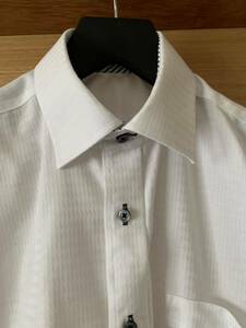 ワイシャツ　39-82 形態安定加工 長袖 速乾　白ワイシャツ　超形態安定シャツプラス　サイズM コットン100