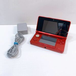 302☆中古☆ Nintendo 3DS CTR-001 本体 メタリックレッド タッチペン/充電器付き ニンテンドー 任天堂 初期化済み 動作確認済み 現状品