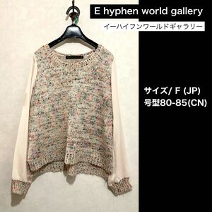 E hyphen world gallery イーハイフンワールドギャラリー　ニット セーター 袖異素材 長袖