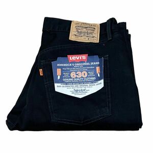 デッドストック 90s ユーロ製 Levi'sリーバイス 630 ブラック デニムパンツ W36 L34 後染め ビンテージ 501 505 黒