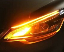 12V車用　薄さ3mm シーケンシャル ウィンカー 流れるウィンカー LED シリコンチューブ　ホワイト/アンバー（アイスブルー選択可） 60cm 2本_画像2