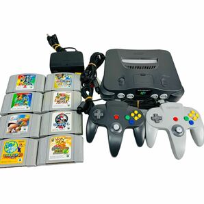 ニンテンドー64 本体 コントローラー2つ ソフト8本 Nintendo ①の画像1