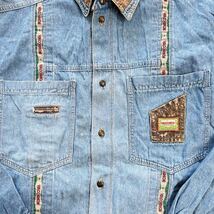 80-90s　VIACOSMOS　VINTAGE DENIM SHIRTS　長袖　デニムシャツ シャツ　3号　メンズ　M-Lサイズ相当　レトロ　ヴィンテージ　US古着_画像3