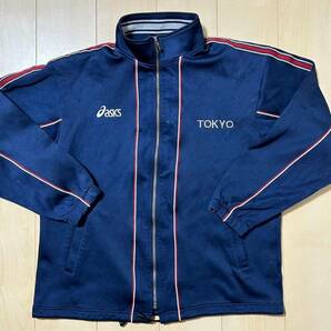 希少 レア 東京都 国体 代表 チームジャージ トラックジャケット asics アシックス メンズ XOサイズ ネイビー 非売品 一点物の画像1