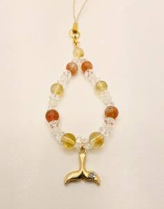 [ Power Stone / natural stone strap ] Phantom citrine / sun Stone / blue moonstone / crystal No,84