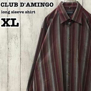 CLUB D'AMINGO US アメリカ古着 長袖 ストライプ シャツ XL