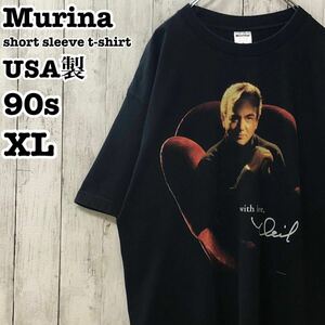 Murina USA製 アメリカ古着 ニール・ダイアモンド ミュージック 人物 プリント 半袖Tシャツ XL